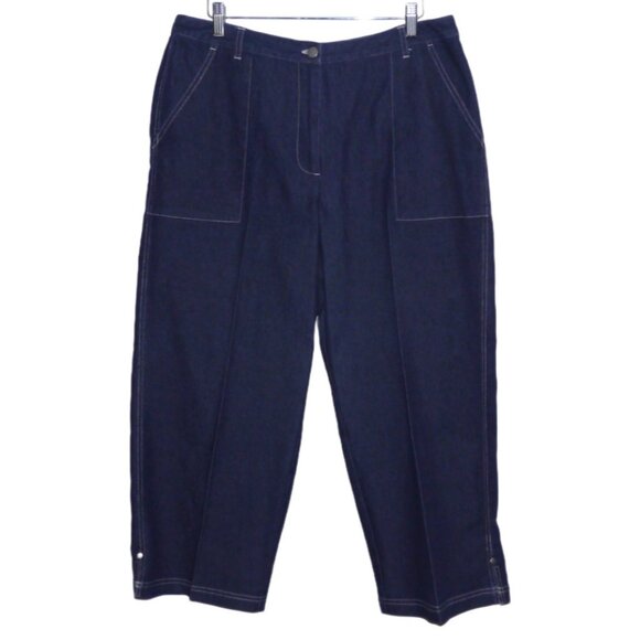 Evan Picone Denim - EVAN PICONE dark blue stretch crop jeans inseam 24" Women's size 14